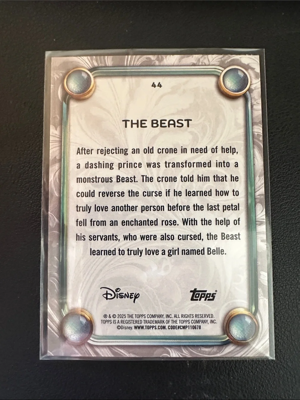 Disney The Beast Trading Card - Pink & Blue Artwork